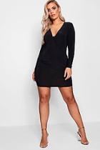 Boohoo Plus Libby Slinky Knot Front Bodycon Dress