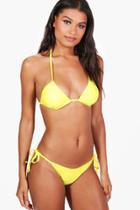 Boohoo Samoa Triangle Bikini Set Yellow