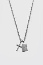 Boohoo Man Dash And Cross Necklace