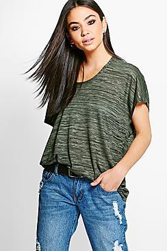 Boohoo Grace Marl Knit T-shirt