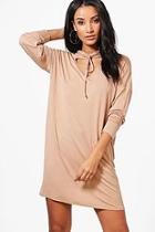 Boohoo Isabel V Neck Choker Sweat Dress