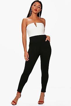 Boohoo Cydnee Bandeau Contrast Jumpsuit