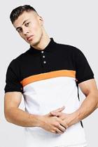 Boohoo Colour Block Polo With Sleeve Detail