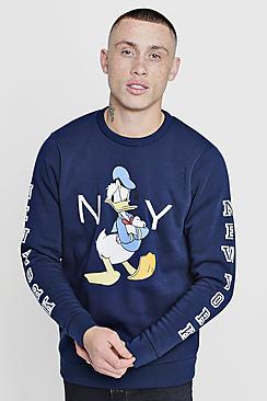 Boohoo Disney Donald Duck Nyc Sweater