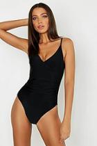 Boohoo Tall Control Wrap Over Swimsuit