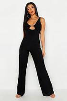 Boohoo Disco Slinky Asymmetric Sleeve Jumpsuit