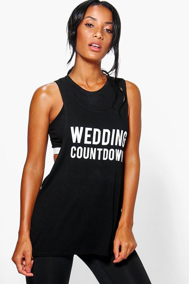 Boohoo Fearne Fit Bridal Running Tank Top Black