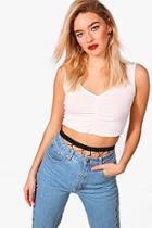 Boohoo Valerie Ruched Front Sleeveless Crop