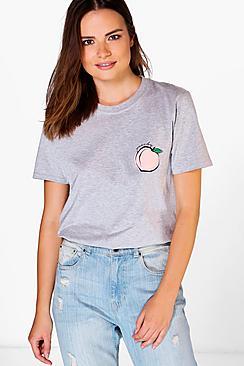 Boohoo Poppy Peachy Oversized T-shirt