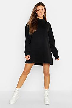 Boohoo High Neck Pocket Detail Sweatshirt Dress