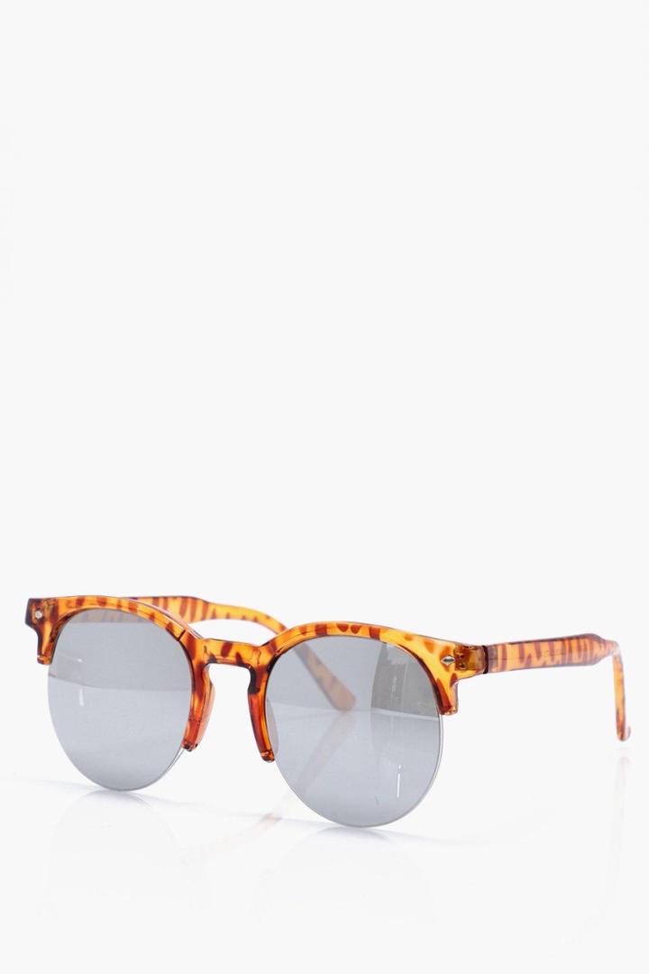 Boohoo Brown Lense Clubmaster Sunglasses Brown