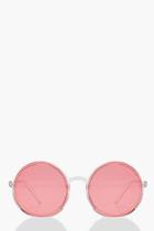 Boohoo Coloured Lens Round Sunglasses