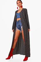 Boohoo Avery Spot Maxi Tie Waist Kimono