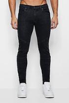 Boohoo Skinny Fit Jeans With Biker Detailing