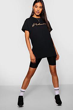 Boohoo Hannah Neon Woman Slogan T-shirt