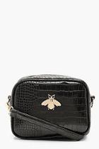 Boohoo Croc Metal Bug Cross Body Bag
