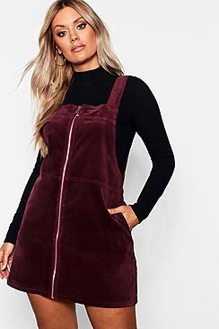 Boohoo Plus O Ring Zip Cord Pinafore Dress