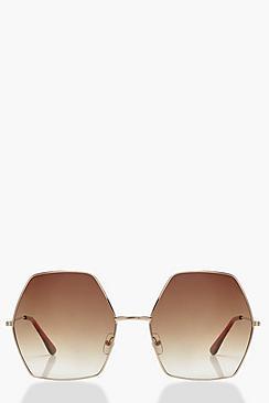 Boohoo Super Oversized 70's Hexagon Sunglasses