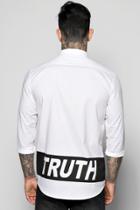 Boohoo Truth Mono Print Long Sleeve Shirt White