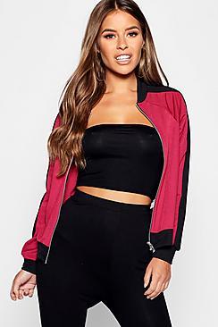 Boohoo Petite Colour Block Bomber Jacket
