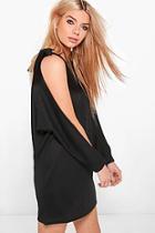 Boohoo Faye Tie Cold Shoulder Oversized Knitted Dress