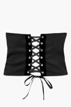 Boohoo Sofia Velvet Trim Corset Belt Black