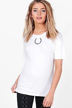 Boohoo Sophie Ribbed Ring Detail T-shirt