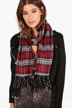 Boohoo Alana Plaid Tartan Scarf