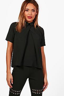 Boohoo Short Sleeve Chiffon Blouse
