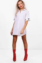 Boohoo Jess Eyelet Detail Shirt Dress