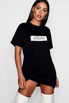 Boohoo Karissa Slogan T Shirt Dress