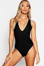 Boohoo Strapping Ring Back Swimsuit
