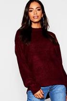 Boohoo Oversized Rib Knit Jumper With Balloon Sleeve