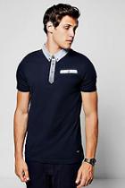 Boohoo Jersey Polo T-shirt With Printed Collar
