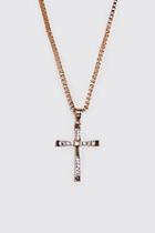 Boohoo Jewelled Cross Chain Pendant