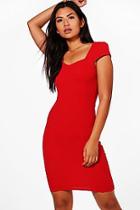 Boohoo Rebecca Sweetheart Neck Midi Dress