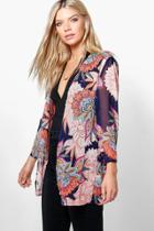 Boohoo Eva Paisley Kimono Navy