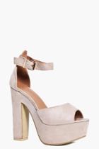 Boohoo Anna Platform Two Part Heel Cream