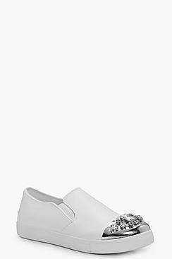 Boohoo Sophie Embellished Toe Cap Skater