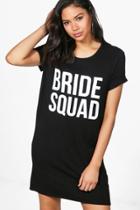 Boohoo Charlotte Bride Squad T-shirt Dress Black