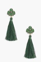 Boohoo Floral Tassel Earrings