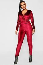 Boohoo Plus Velvet High Waited Legging