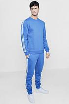Boohoo Sweater Tracksuit With Side Stripes