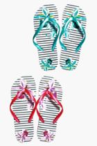 Boohoo Tia Stripe And Flower Two Pack Flip Flop Multi