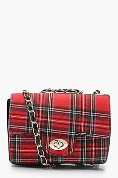 Boohoo Tartan Check Cross Body