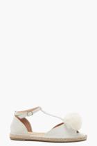 Boohoo Megan Pom Trim Peeptoe Espadrille White