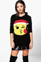 Boohoo Scarlett Kiss Emoji Christmas Jumper