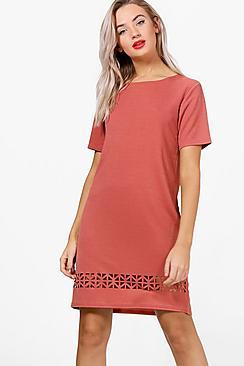Boohoo Laser Cut Shift Dress