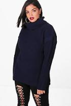 Boohoo Plus Kate Tape Detail Roll Neck Jumper