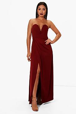 Boohoo Agnes Bandeau Wrap Detail Maxi Dress